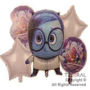 SET DE GLOBOS METALIZADO INTENSAMENTE TRISTEZA 5 UNIDADES X 1